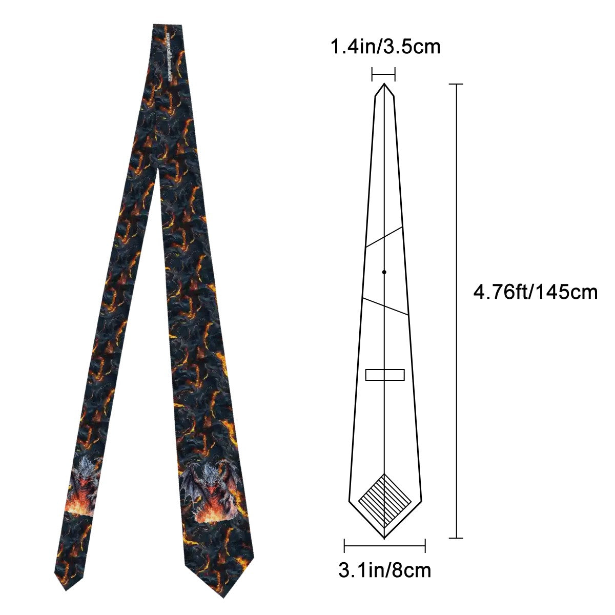 Dragon & Lava, Silky Polyester Dapper Neck Tie