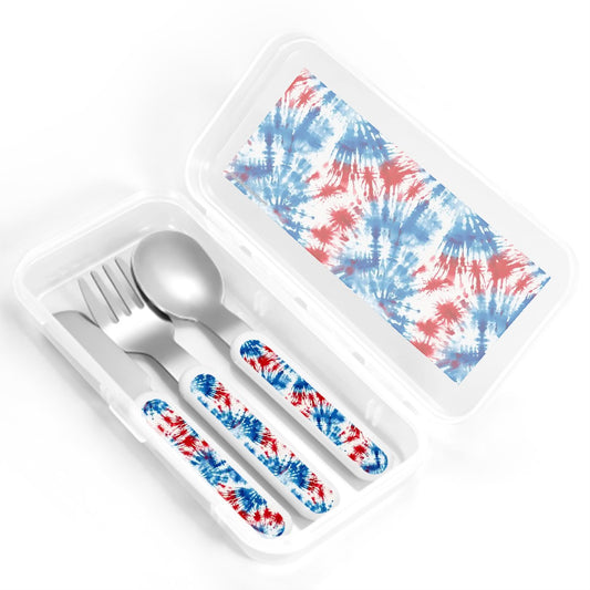 19 Tie-Dye Designs Kids Straight Handled Cutlery Set