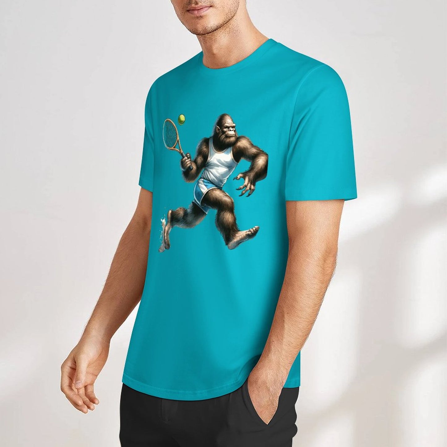 Bigfoot - Sasquatch Tennis Short Sleeve Cotton T-Shirt