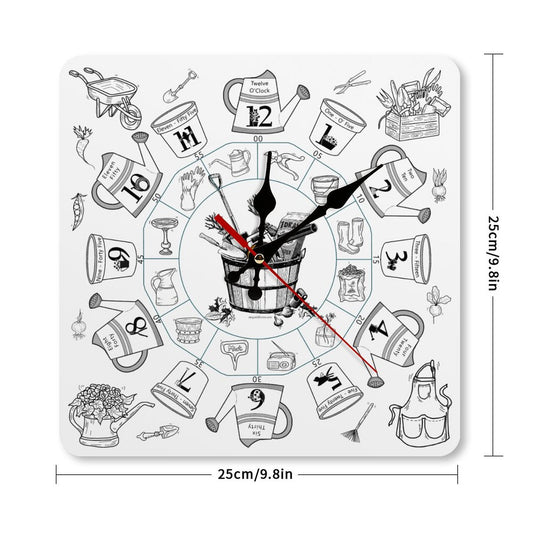 Gardening Square Wall Clock