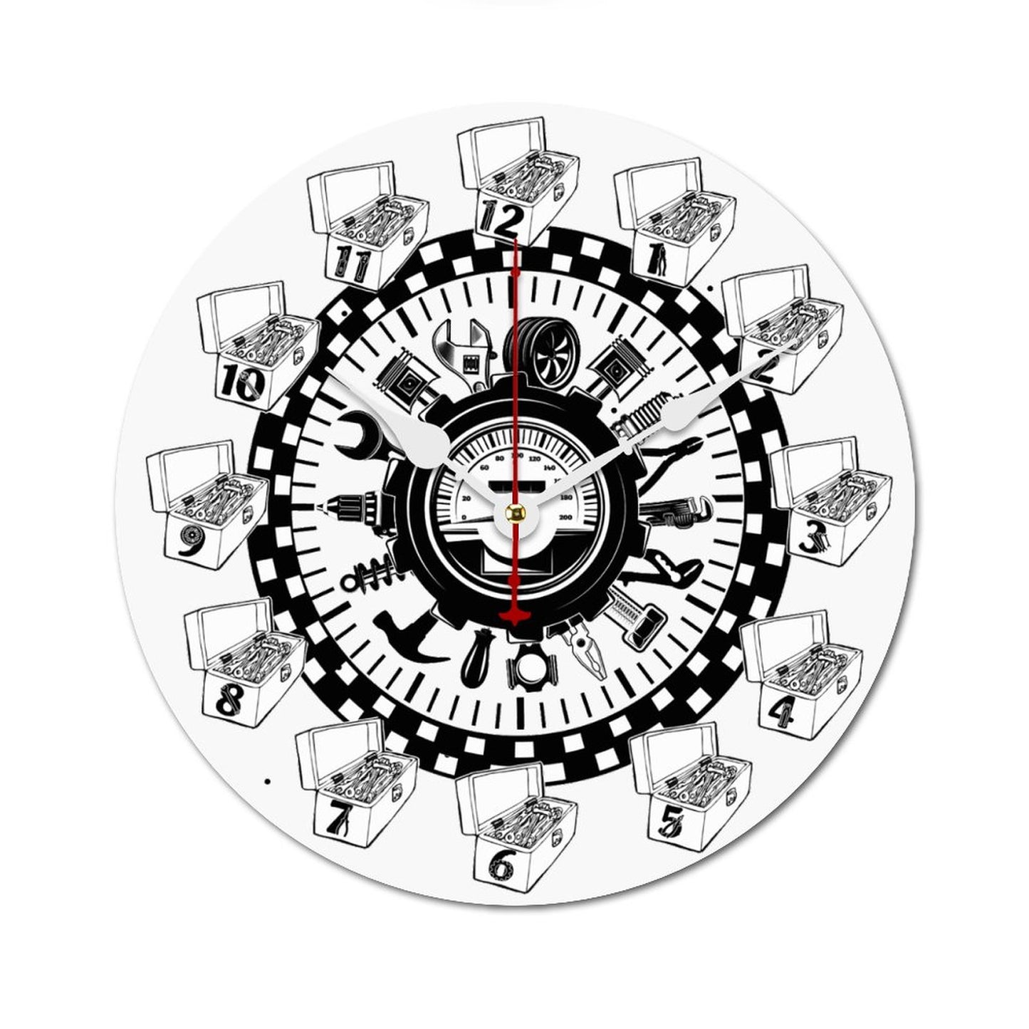 Mechanic's Wooden Wall Clock