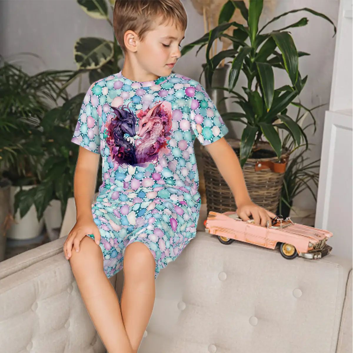 Dragon Love, Children’s 2 Piece Short Pajama Set