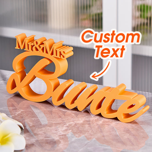 z Personalized 3D Print With Your Last Name, Mr & Mrs Family Name Wedding Decor Gifts