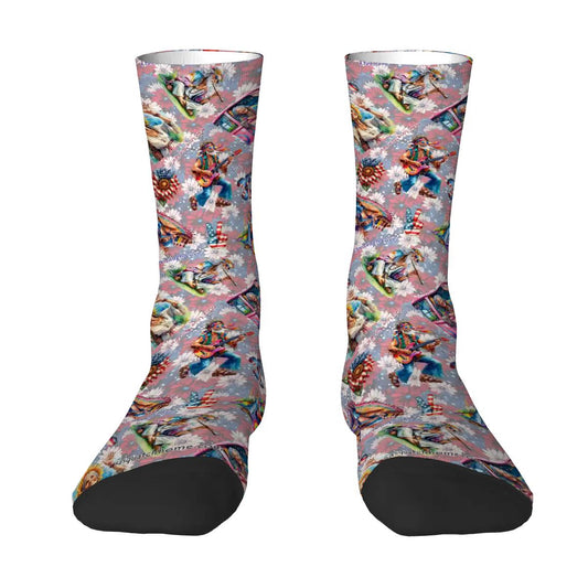 8 Patriotic Designs, Polyester Crew Socks