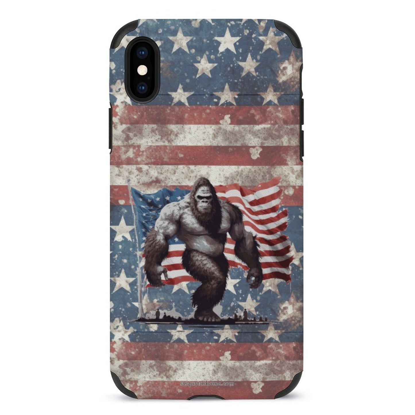 Bigfoot Sasquatch With Flag, Microfiber iPhone 11 Cases
