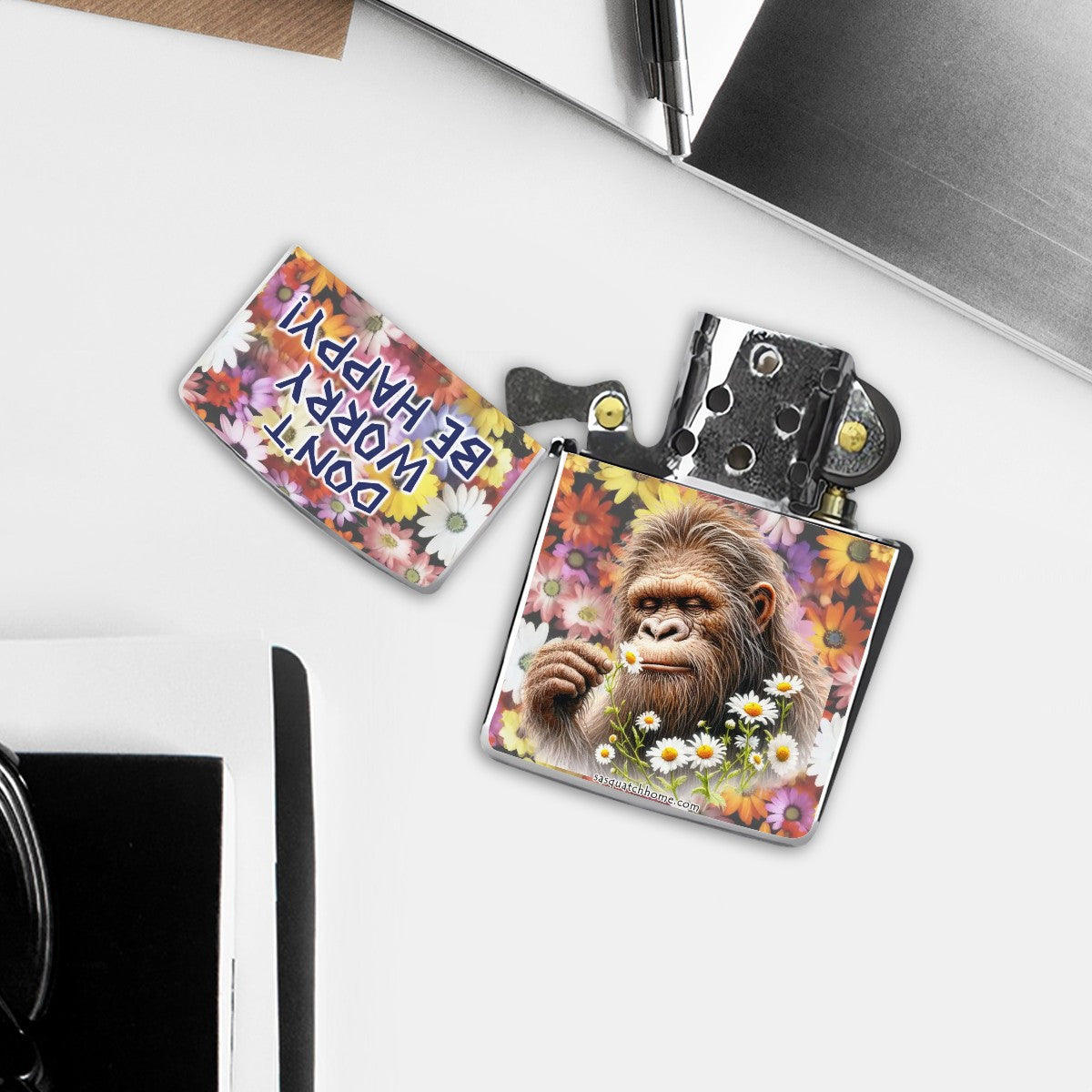 Happy Sasquatch Bigfoot 2024 Metal Lighter Case
