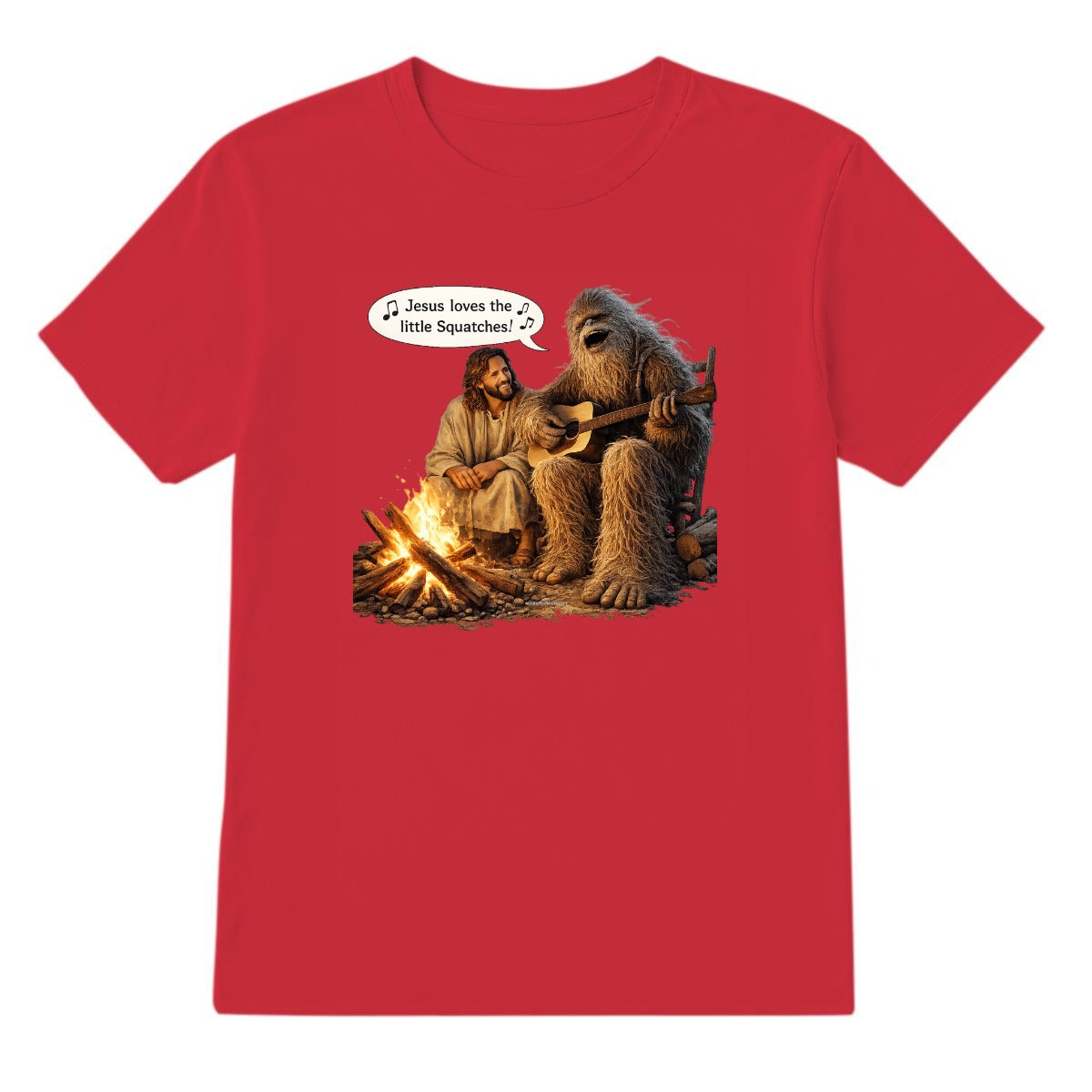 Bigfoot Sings To Jesus, Adult Gildan 5000 Cotton T Shirt
