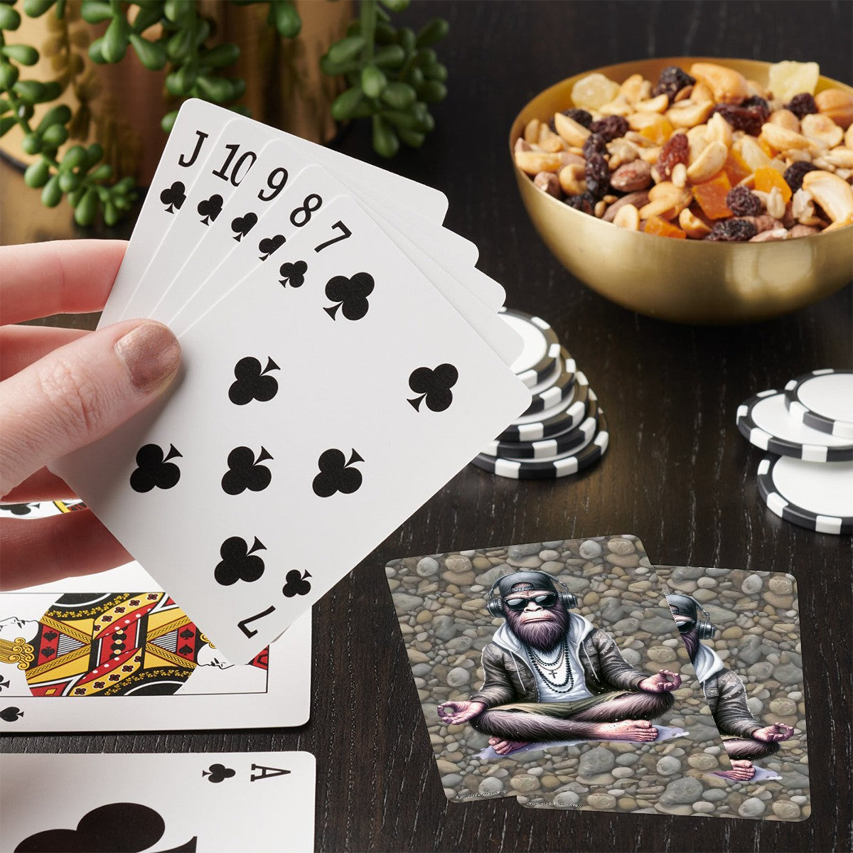 Bigfoot, Sasquatch Yoga, Poker Playing Cards
