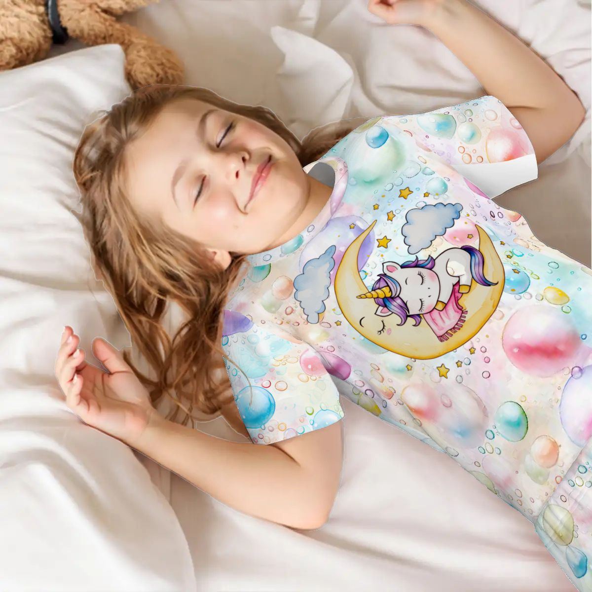 Unicorn on Moon - Children’s 2 Piece Short Pajama Set