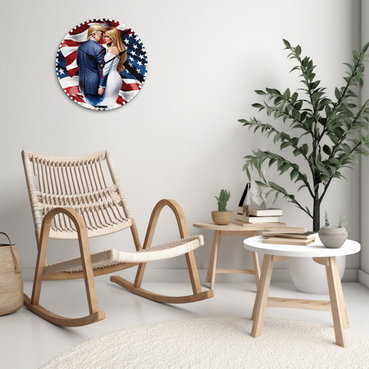 Donald & Melania Trump, Wooden Wall Clock