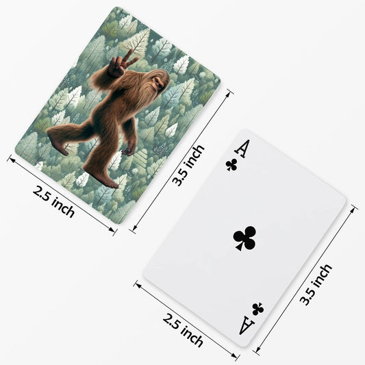 Sasquatch, Bigfoot Peace Sign Poker Playing Cards