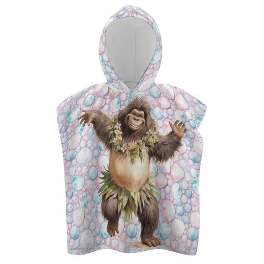 Dancing Bigfoot, Sasquatch, Terry Cloth Hooded Towel for Kids, Children