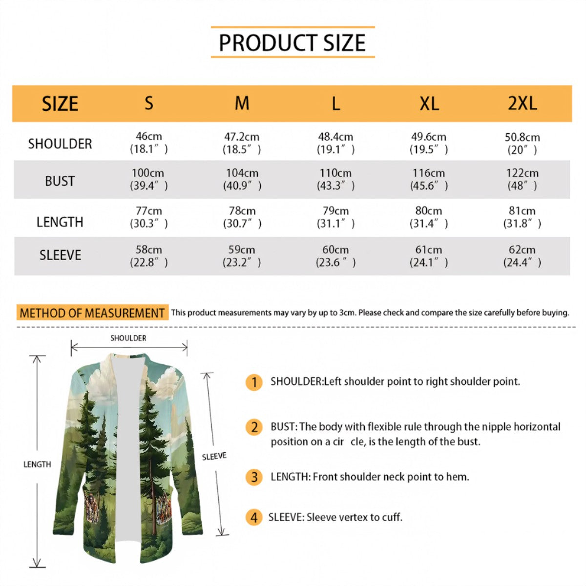 Bigfoot Sasquatch Families in Woods, Women's Long-Sleeved Cardigan