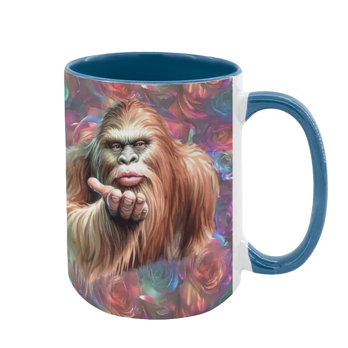 Bigfoot / Sasquatch Love, Large 15 Ounce Colorful Mugs – Made In USA
