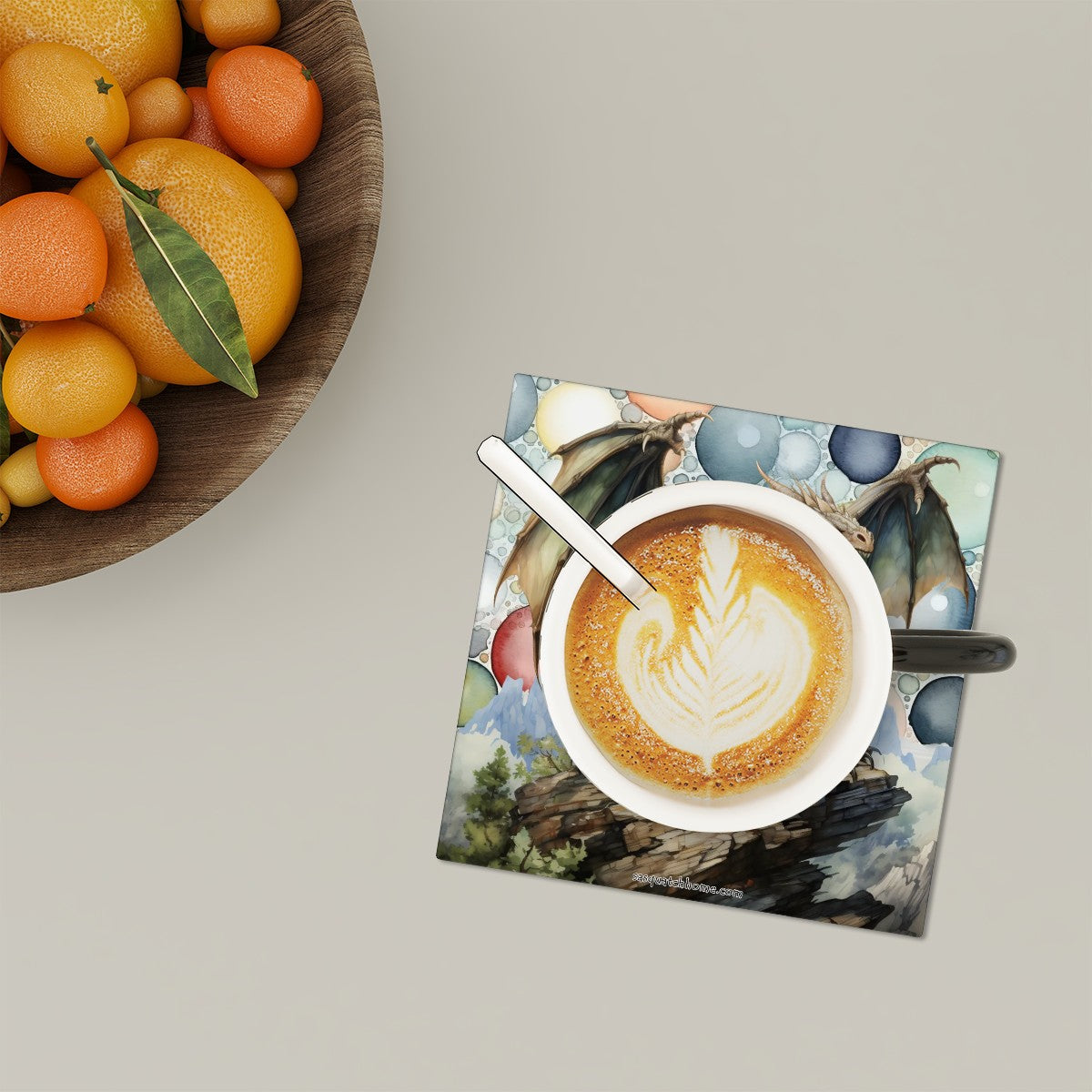 Dragons, Square Ceramic Coasters 6 pcs