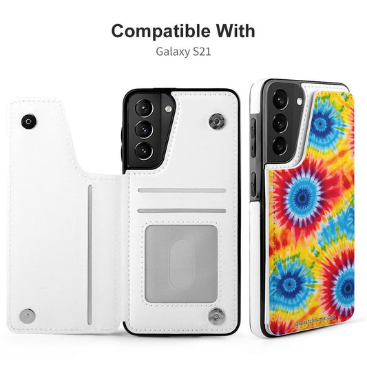 Samsung S21 Ultra, Phone Case / Flip Cover Wallet - Tie Dye 19 Designs