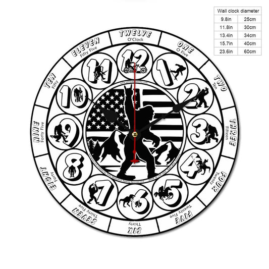 Bigfoot / Sasquatch Themed Wooden Wall Clock
