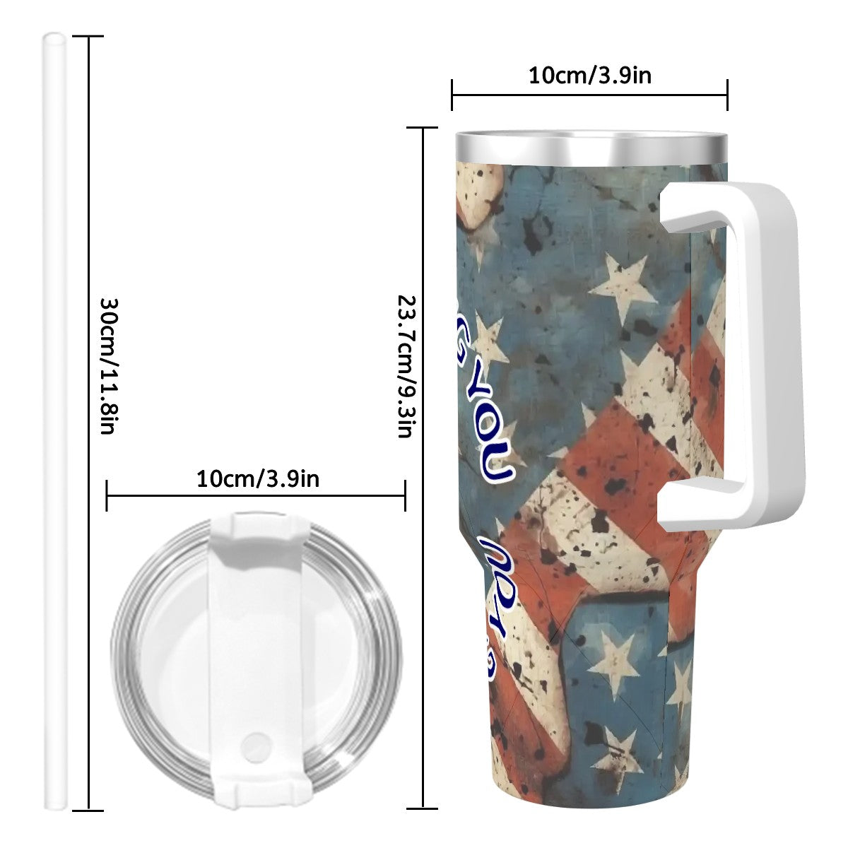 Trump "I'm Describing You" Themed 40 oz Travel Coffee Mug with a Straw