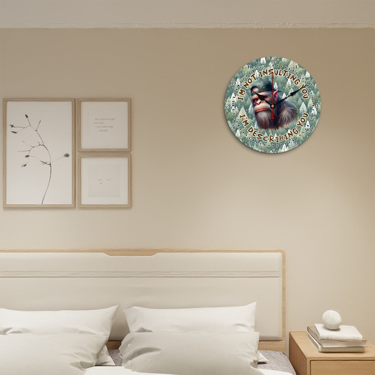 Wooden Wall Clock - I'm Not Insulting You Bigfoot / Sasquatch