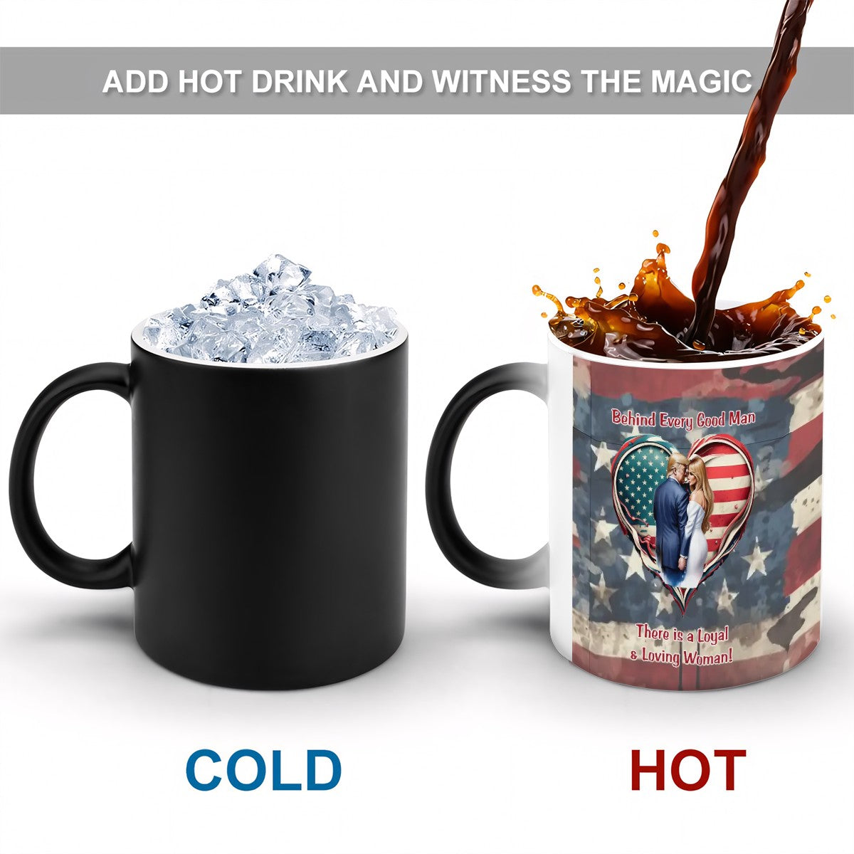 Sarcastic Sasquatch, "Trump Love. " Color Changing 11oz Mug, Color Changing 11oz Mug, Coffee Cup