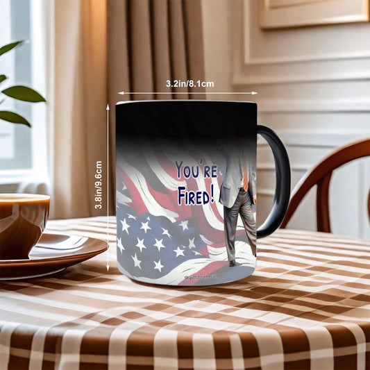 Sarcastic Sasquatch, "Your fired!" Color Changing 11oz Mug, Color Changing 11oz Mug, Coffee Cup
