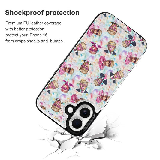 20 Donald Trump Designs, iPhone 16 Faux Leather Wallet Case