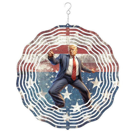 Donald Trump Dance, US Made Hanging Metal 3D Wind Spinner, Ornament
