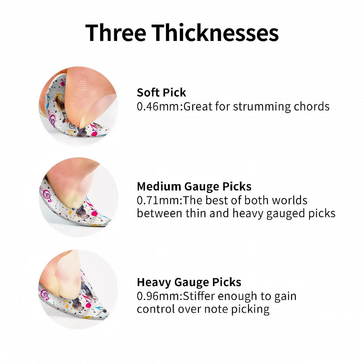 6 Guitar Picks with Keychain Snap Case- Dancing Sasquatch Bigfoot – 3 Thicknesses