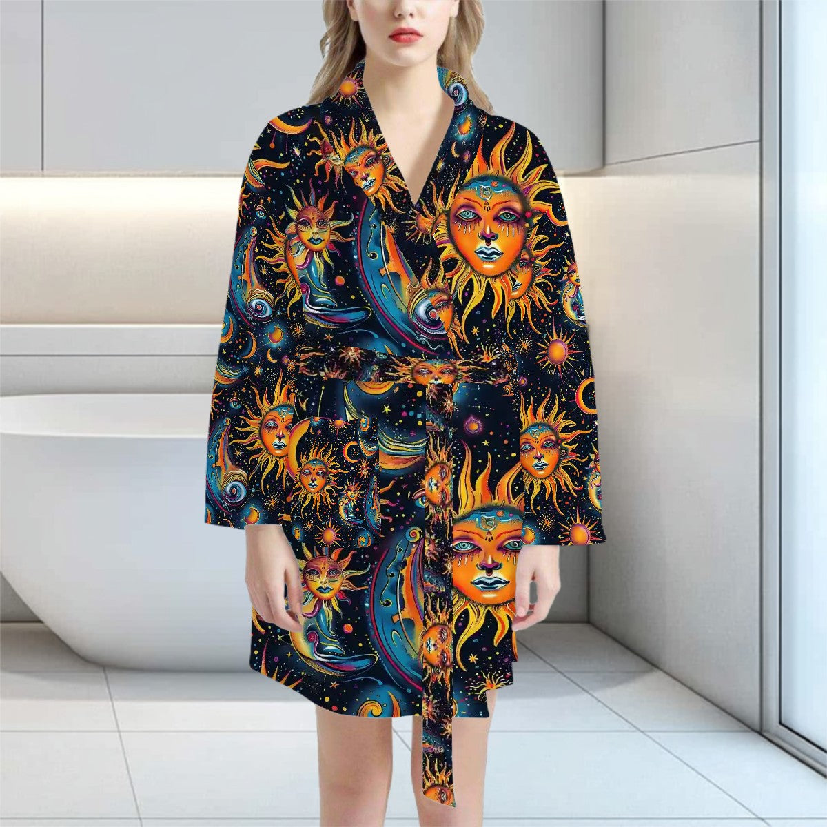 Astronomy Themed Women’s Bath Robe 33.5” Long