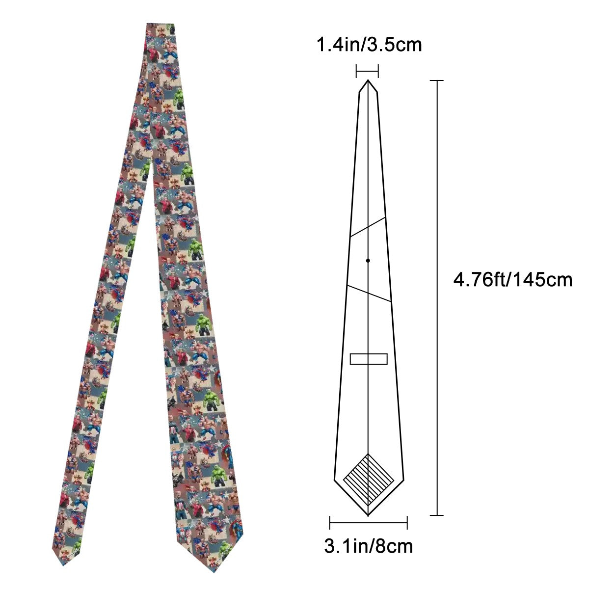 Donald Trump Superheroes, Silky Polyester Dapper Neck Tie