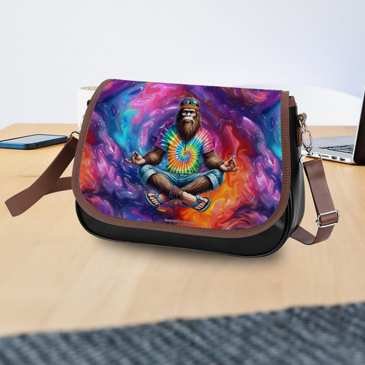 Bigfoot / Sasquatch Yoga, Leather Shoulder Bag / Purse