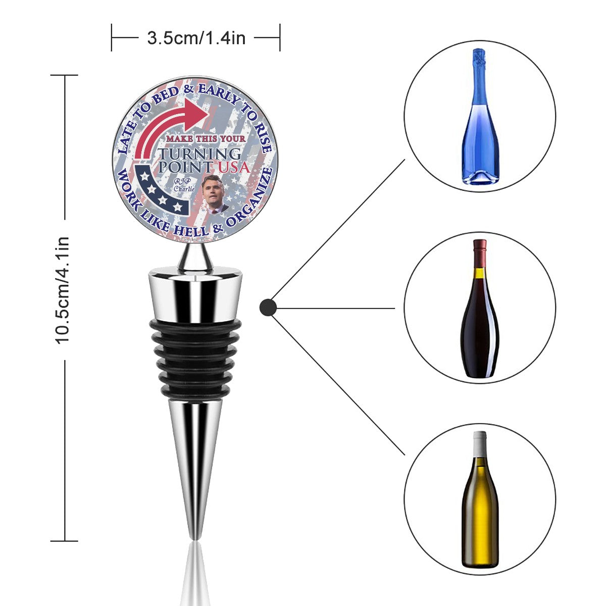 Charlie Kirk Memorial, Turning Point, Wine Bottle Stopper