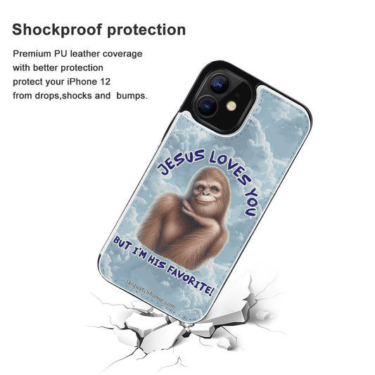 iPhone 12 Series cell phone, mobile phone flip case wallet- "Jesus Loves You..."