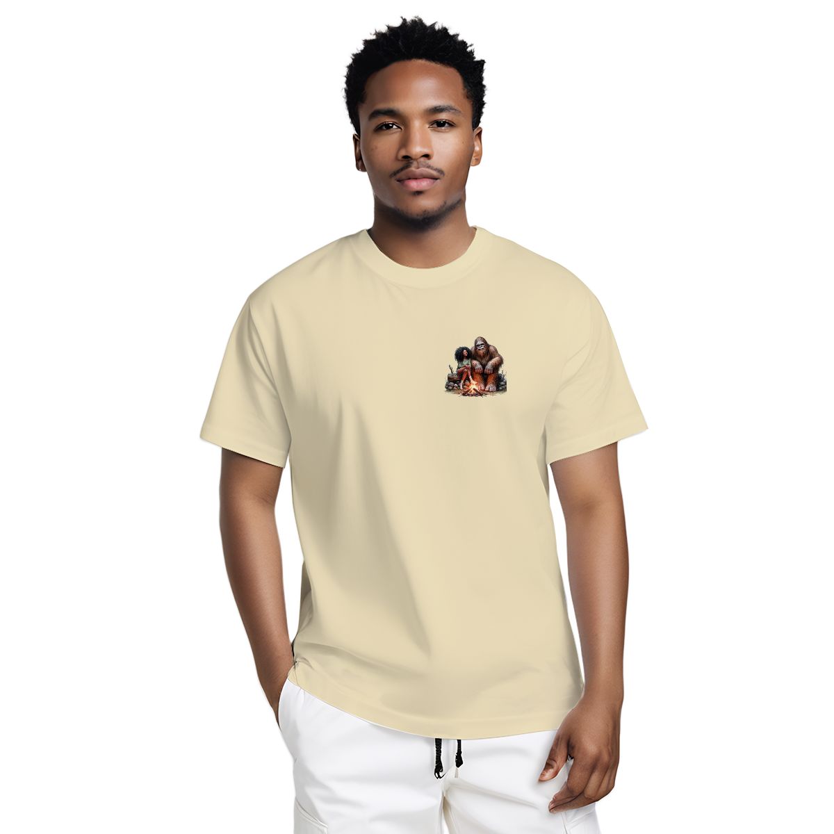 Sarcastic Sasquatch / Bigfoot Short Sleeve Cotton T-shirt , 180GSM