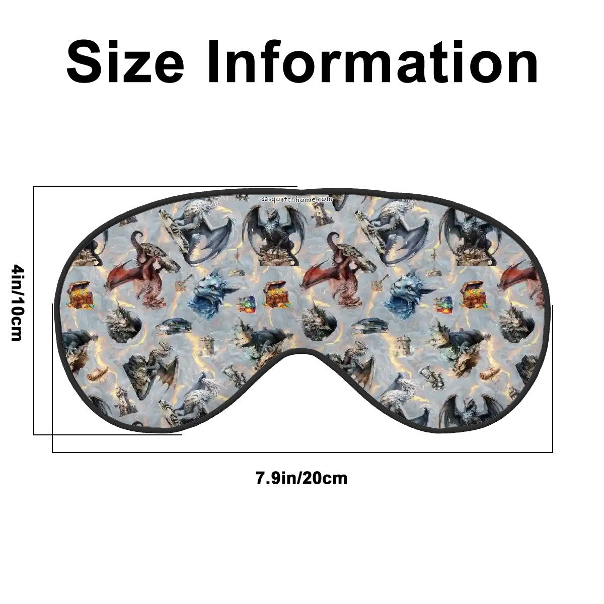 Dragon / Medieval, Sleep Mask with Adjustable Buckle