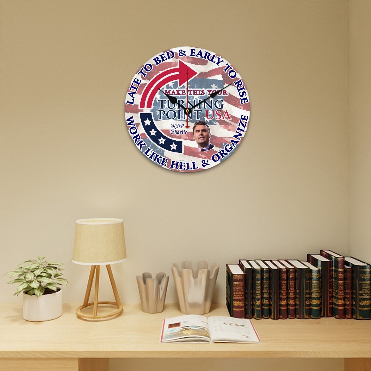 Charlie Kirk Memorial, Wooden Wall Clock