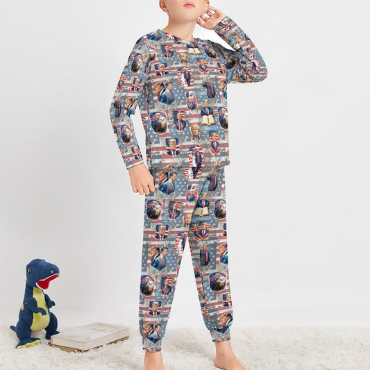 10 Trump Designs, Youth Flannel Footless Zip up Pajama Jumpsuit