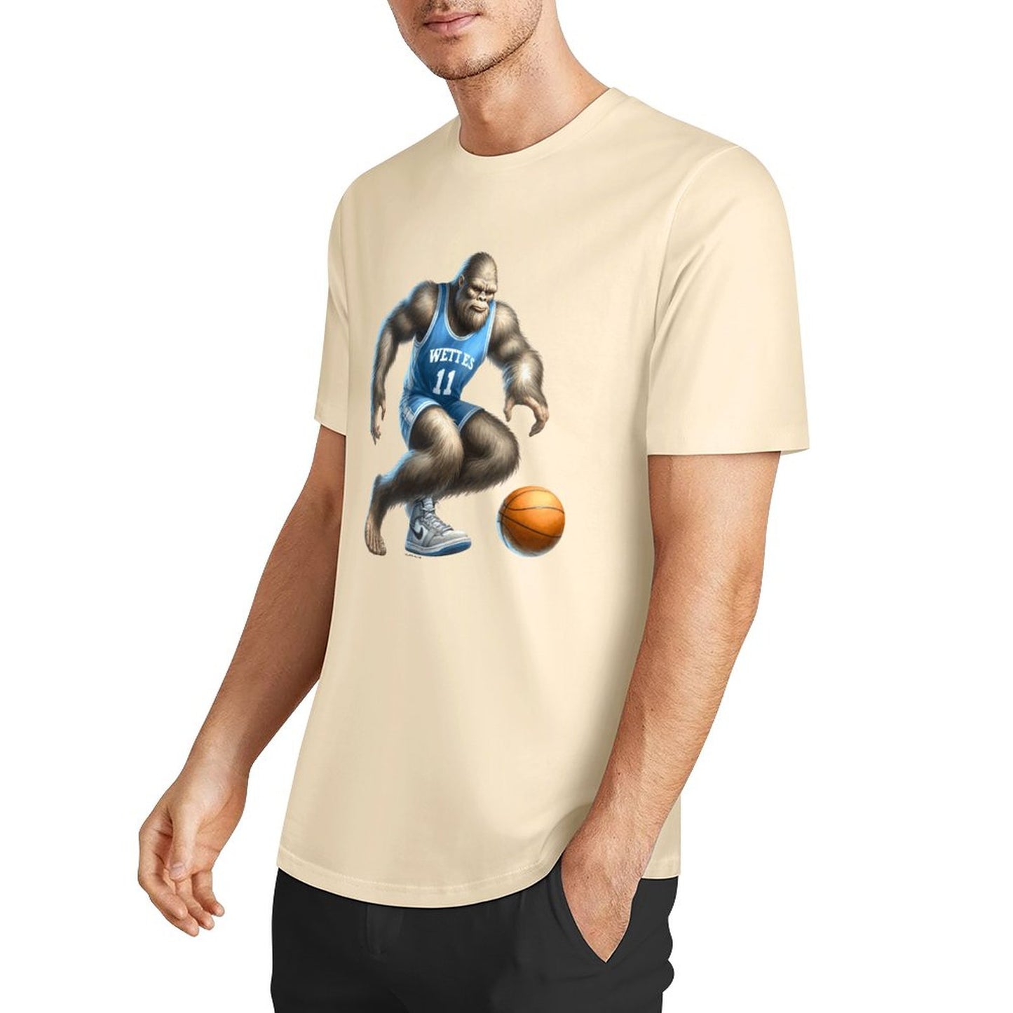 Bigfoot - Sasquatch Basketball Short Sleeve Cotton T-Shirt