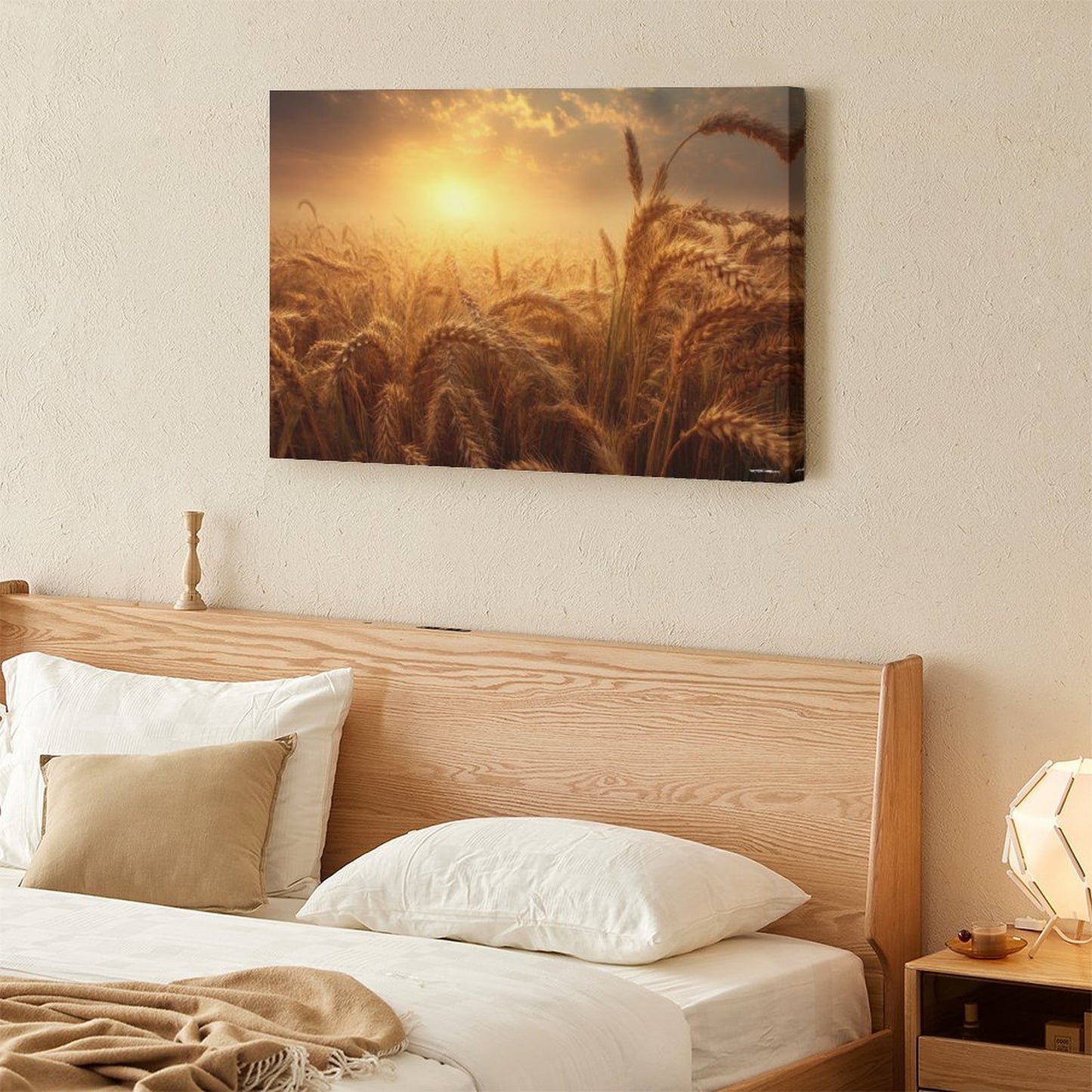 Wheat Sunset, Vintage Framed Canvas Art - 2 Sizes – Made in the USA