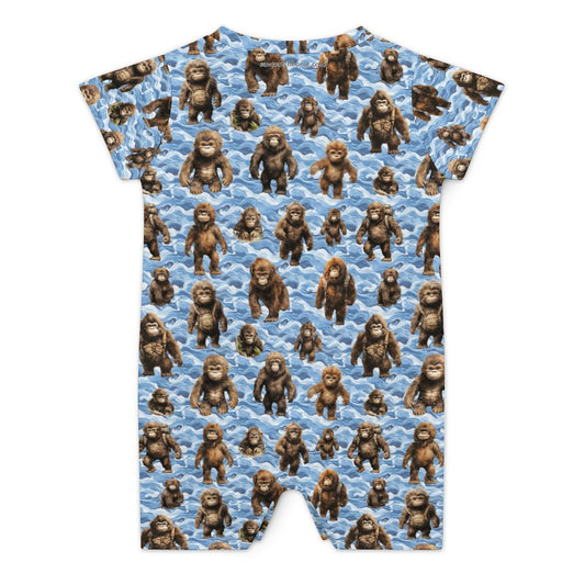 16 Bigfoot / Sasquatch Designs, Faux Cotton Short Sleeve Baby Bodysuit Romper