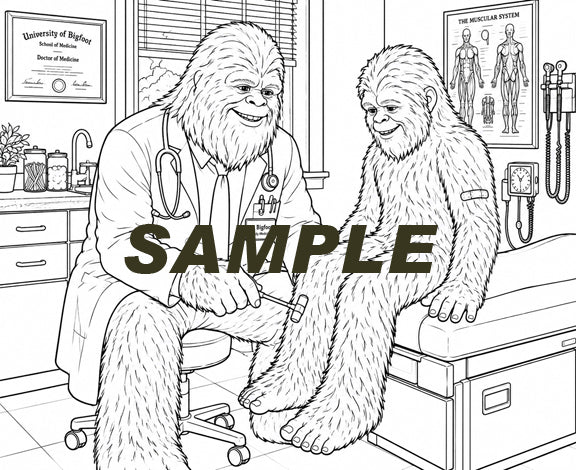 Sasquatch Coloring Book - Occupations- 16 images