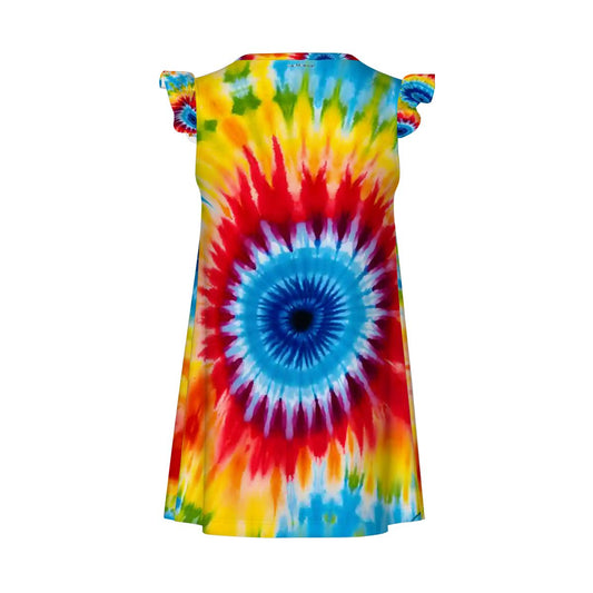 19 Tie Dye Designs, Girl's Flutter Sleeve Nightgown