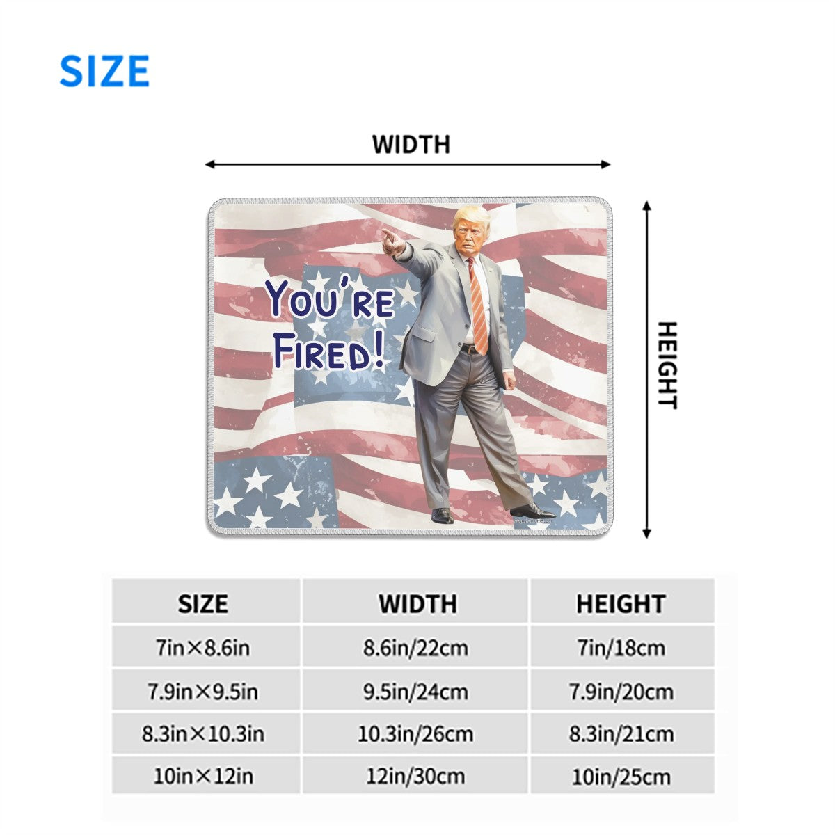 MAGA, Donald Trump, Mouse Pad with Rubber Lock Edge – 4 Sizes