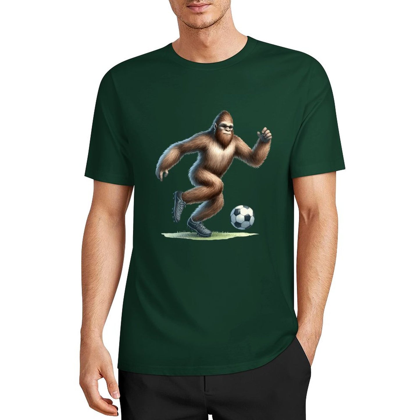 Bigfoot - Sasquatch Soccer (football) Short Sleeve Cotton T-Shirt