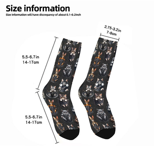 Kitties in Pockets, Children’s Polyester Socks