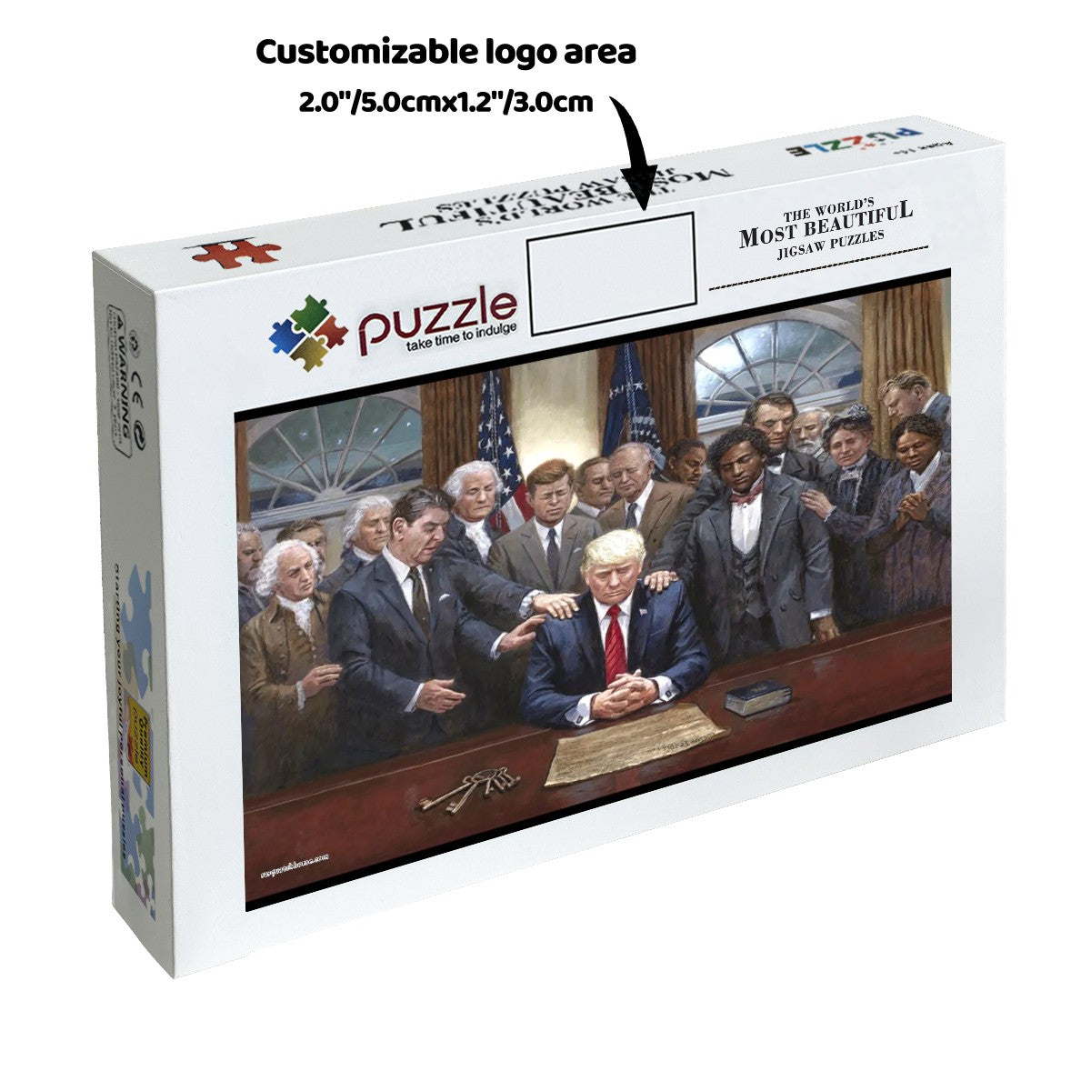 Donald Trump With Historical Figures Wooden Jigsaw Puzzle 300 pcs (Horizontal)