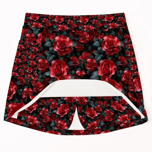 10 Flower Designs, Women’s Milk Silk Sports Skorts with Pockets