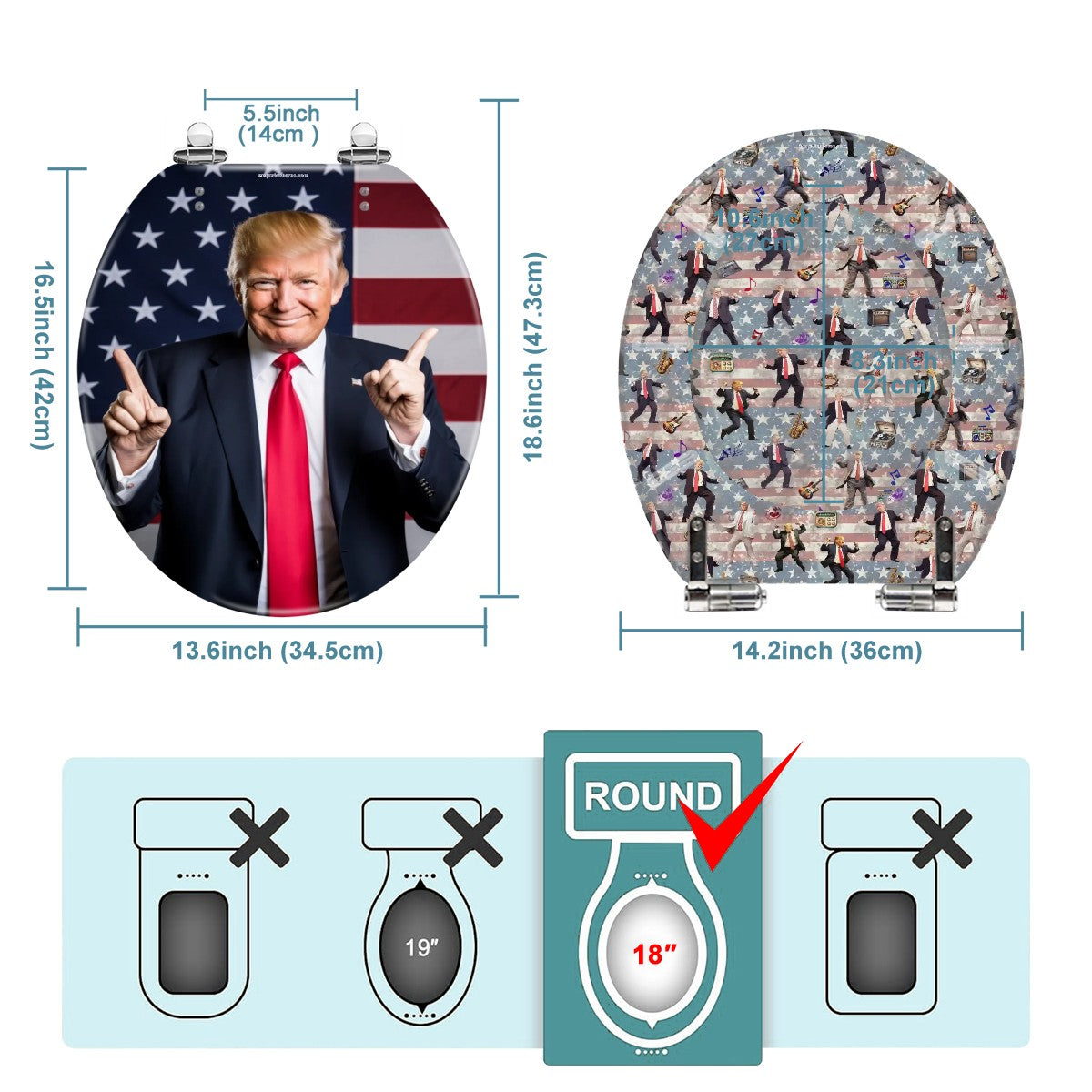 Donald Trump Universal Toilet Seat / Cover