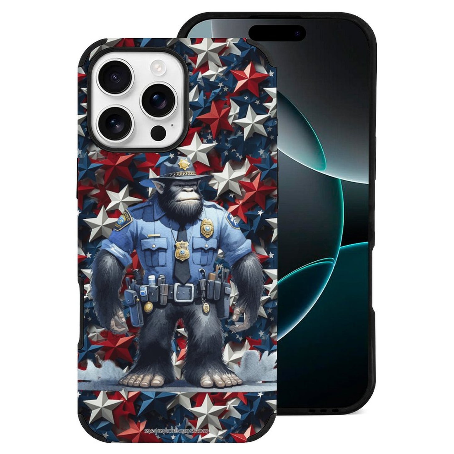 Bigfoot / Sasquatch Police Officer, Microfiber iPhone 16 Cases