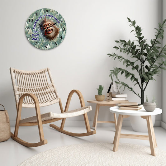 Sarcastic Sasquatch / Bigfoot Wooden Wall Clock